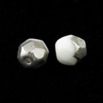6mm Silver and White Faceted Bead (10 Pcs) #1426-General Bead