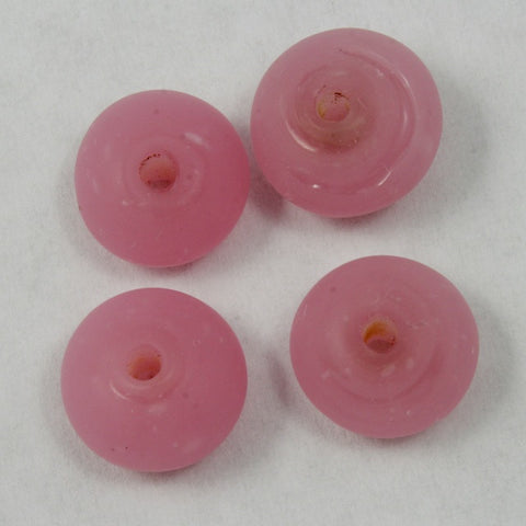 12mm Frosted Pink Saucer (6 Pcs) #1429-General Bead