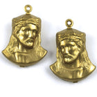 25mm Raw Brass Jesus with Crown of Thorns #142-General Bead