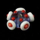 16mm Light Blue Bead with White Spots and Red Dots (4 Pcs) #1433-General Bead