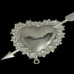 25mm Silver Flower Frame Heart #1435-General Bead