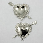 25mm Silver Flower Frame Heart #1435-General Bead