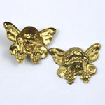 33mm Gold Art Nouveau Fairy Face Charm #143-General Bead