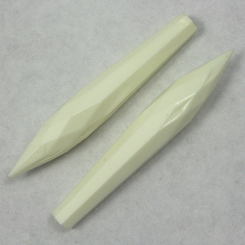 65mm White Faceted Drop (2 Pcs) #1465-General Bead