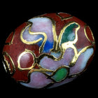 9mm x 11mm Brown Oval Cloisonné Bead-General Bead
