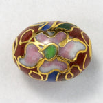 9mm x 11mm Brown Oval Cloisonné Bead-General Bead
