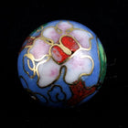 14mm Blue Cloisonné Bead (2 Pcs) #1501-General Bead
