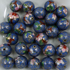 14mm Blue Cloisonné Bead (2 Pcs) #1501-General Bead