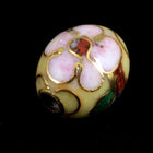 7mm x 9mm Cream Oval Cloisonné Bead-General Bead