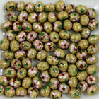 7mm x 9mm Cream Oval Cloisonné Bead-General Bead