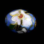 9mm x 11mm Blue Oval Cloisonné Bead-General Bead