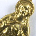 24mm Double-sided Raw Brass Jesus with Sacred Heart #151-General Bead