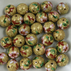 14mm Cream Cloisonné Bead (2 Pcs) #1524-General Bead