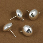 9mm Silver Plate Earrings-General Bead