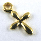 11mm Gold Plated Cross (8 Pcs) #152-General Bead