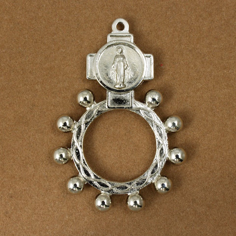 50mm Silver Jesus Cross w/ Ring-General Bead