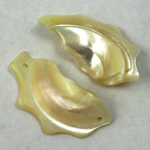 2" Two Hole Cream AB Shell #1535-General Bead