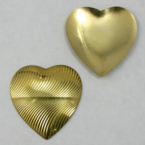 30mm Brass Moire Heart #1541-General Bead