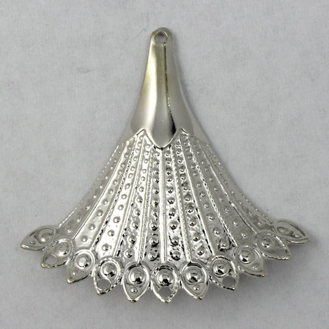 38mm Silver Peacock Fan #1548-General Bead