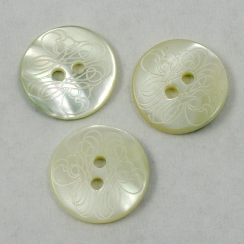 14mm Mother of Pearl Swirled Design Button #1551-General Bead