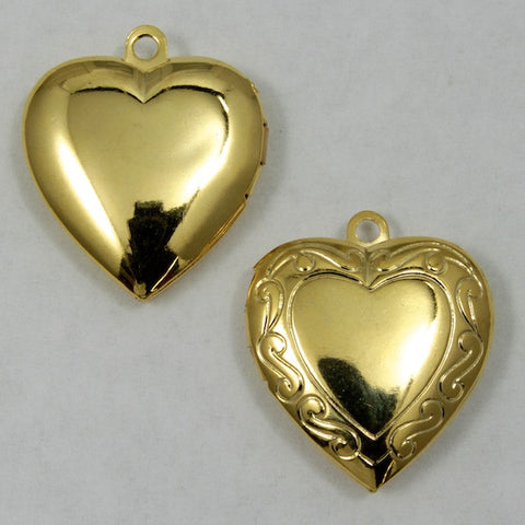 20mm Gold Tone Heart Locket-General Bead