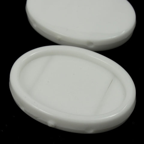 25mm White Oval Lucite Cab Setting (2 Pcs) #1570-General Bead