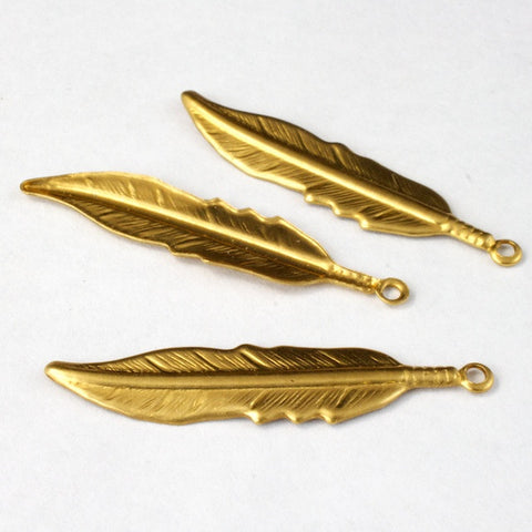 35mm Brass Feather (2 Pcs) #1577-General Bead