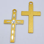 70mm Goldtone Aluminum Cross-General Bead
