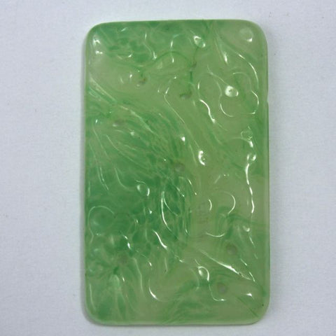 22mm x 37mm Light Celadon Carved Rectangle #1617-General Bead