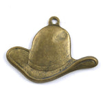 21mm Antique Brass Cowboy Hat (2 Pcs) #164-General Bead