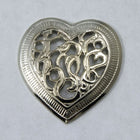 28mm Silvertone Filigree Heart #1667-General Bead