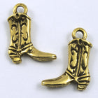 19mm Double-sided Cast Metal Antique Gold Cowboy Boot (2 Pcs) #171-General Bead