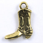 19mm Double-sided Cast Metal Antique Gold Cowboy Boot (2 Pcs) #171-General Bead
