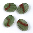 14mm Green and Rust Oval Cabochon #1722-General Bead
