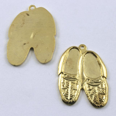 22mm Gold Pair of Moccasins Charm (2 Pcs) #175-General Bead