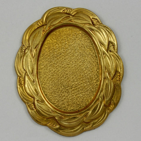 40mm Raw Brass Scalloped Edge Oval #1774-General Bead