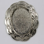 40mm Silver Scalloped Edge Oval #1775-General Bead