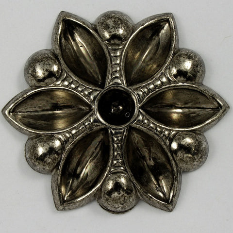 37mm Antique Silver Navette Flower Cabochon Setting-General Bead
