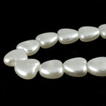 8mm White Luster Hearts-General Bead