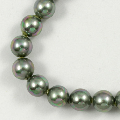6mm Iridescent Grey Glass Pearl #1786-General Bead