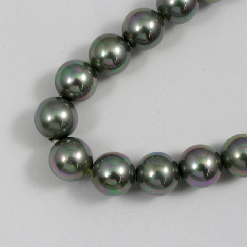 8mm Iridescent Grey Glass Pearl (50 Pcs) #1787-General Bead