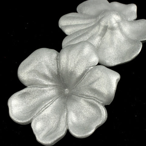 30mm Matte Silver Flower (6 Pcs) #1789-General Bead
