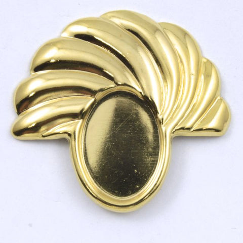 37mm Vintage Gold Deco Swirl Semi-Circle (2 Pcs) #178-General Bead