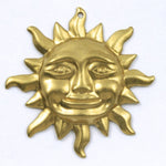 32mm Raw Brass Smiling Sun (2 Pcs) #179-General Bead