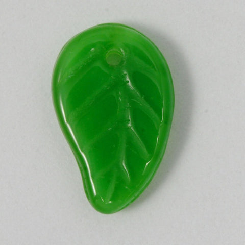 8mm x 15mm Crystal/Green Leaf (5 Pcs) #1843-General Bead
