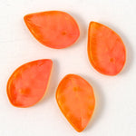 6mm x 10mm Frosted Orange Leaf (7 Pcs) #1850-General Bead