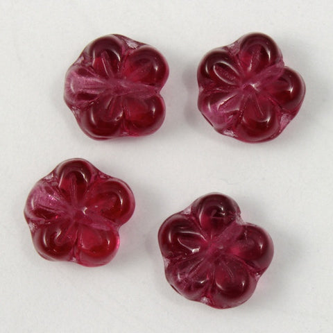 8mm Transparent Cranberry Flower #1854-General Bead