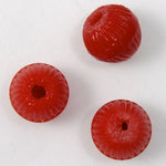 8mm Red Corrugated Bead (4 Pcs) #1858-General Bead