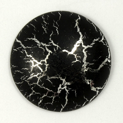 25mm Black and Silver Cabochon-General Bead