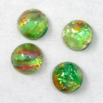 6mm Green Foil Cabochon #1907-General Bead
